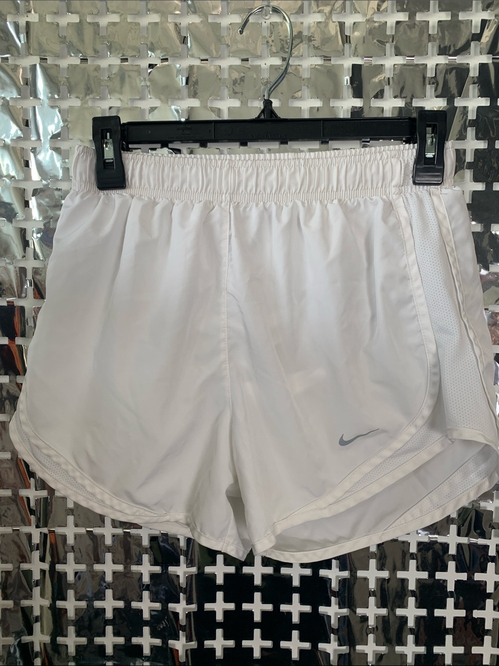 Nike White Women’s Athletic Running Shorts with Mesh Trim